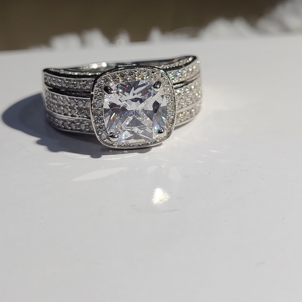 Elegant Sterling Silver 925 CZ Women's Ring